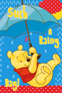 Dětský ručník Medvídek Pú s deštníkem