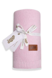 Pletená deka do kočárku růžová Bambus Bavlna