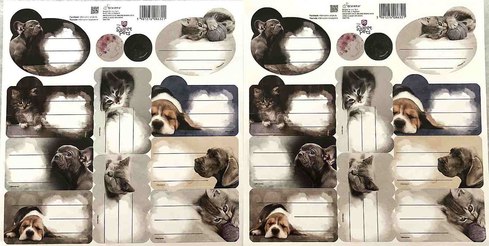 Jmenovky Sweet Pets 20 ks