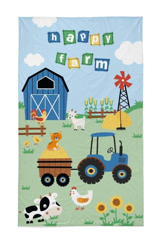 Dětský ručník Farma traktor modrý 50x30 cm