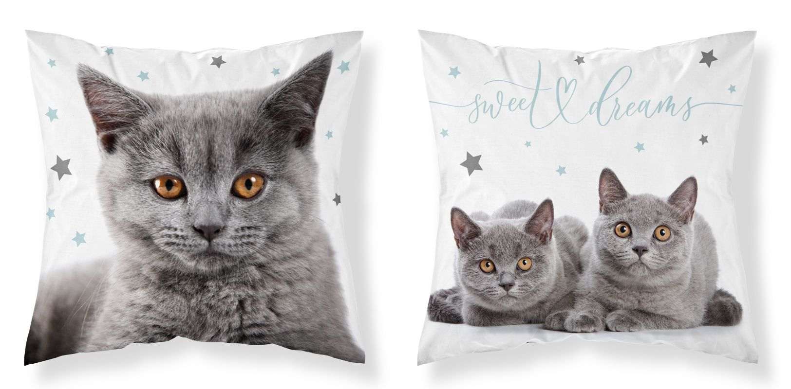 Povlak na polštářek Kočka grey 