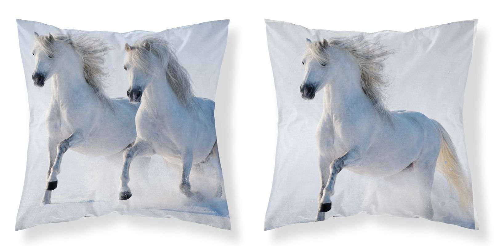 Povlak na polštářek Koně white 