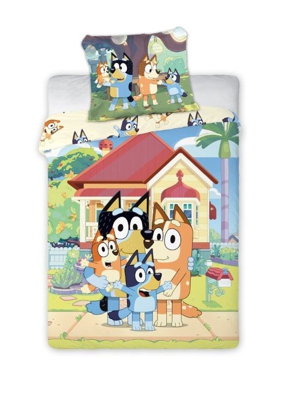 Povlečení Bluey domeček 140x200, 70x90