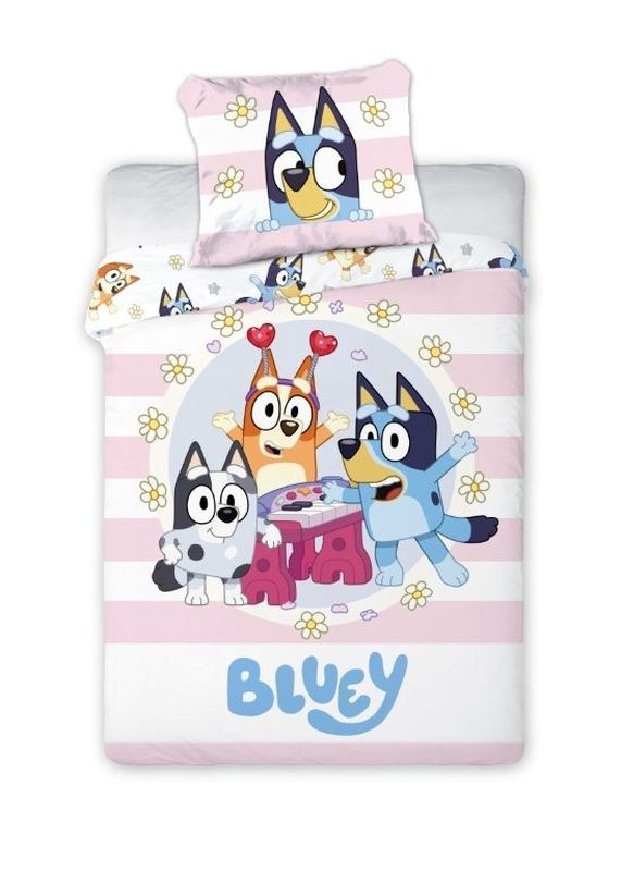 Povlečení do postýlky Bluey kytičky 100x135, 40x60