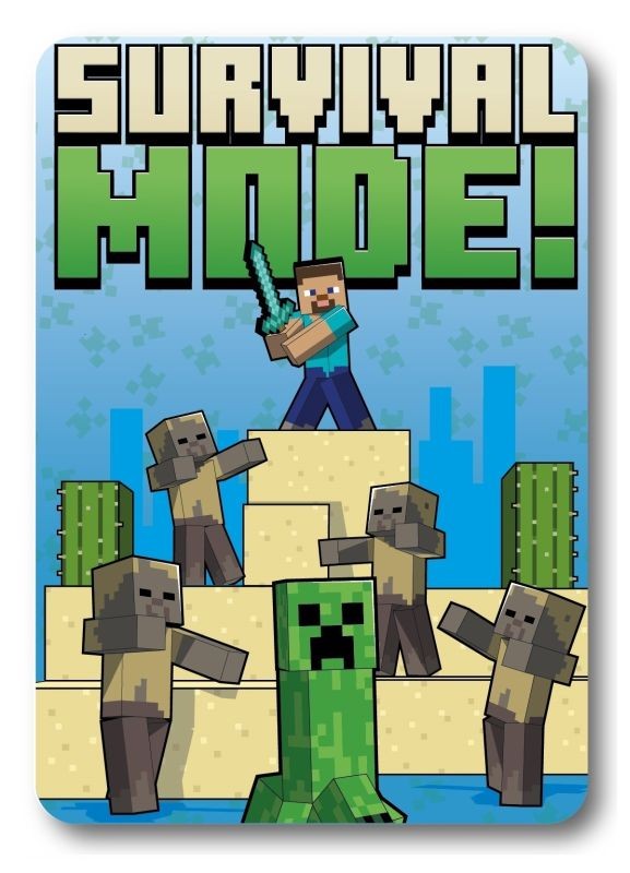 Fleece deka Minecraft Survival mode 100/140