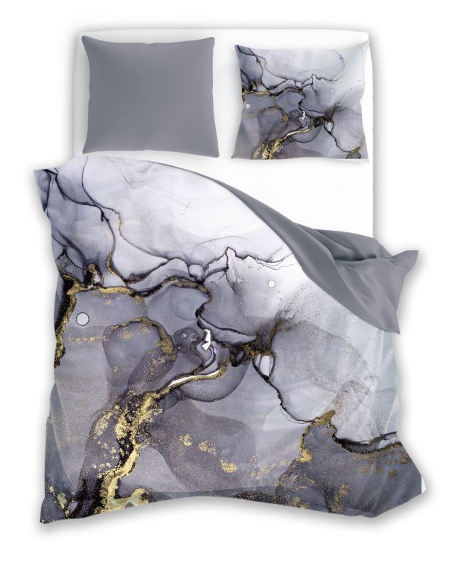 Povlečení bavlněný satén Minerál Grey 140/200, 70/90