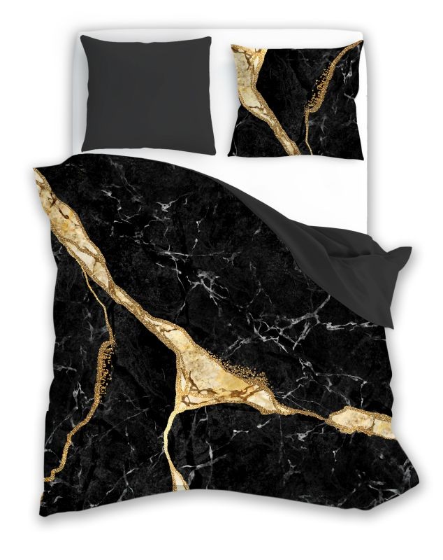Povlečení bavlněný satén Minerál Black 140/200, 70/90