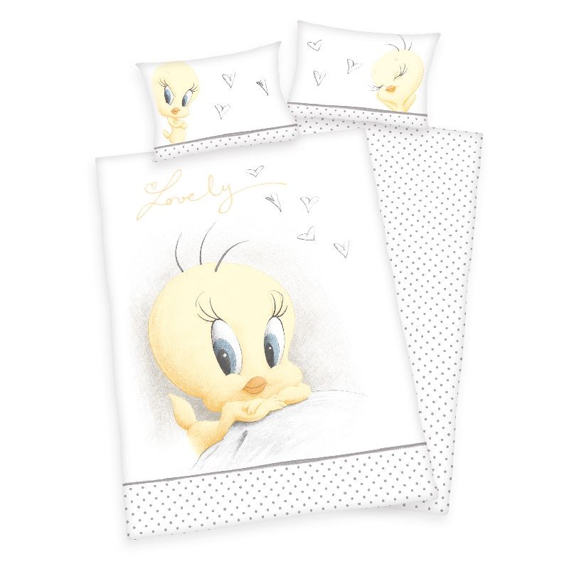 FLANELOVÉ Povlečení do postýlky Looney Tunes Tweety BIO