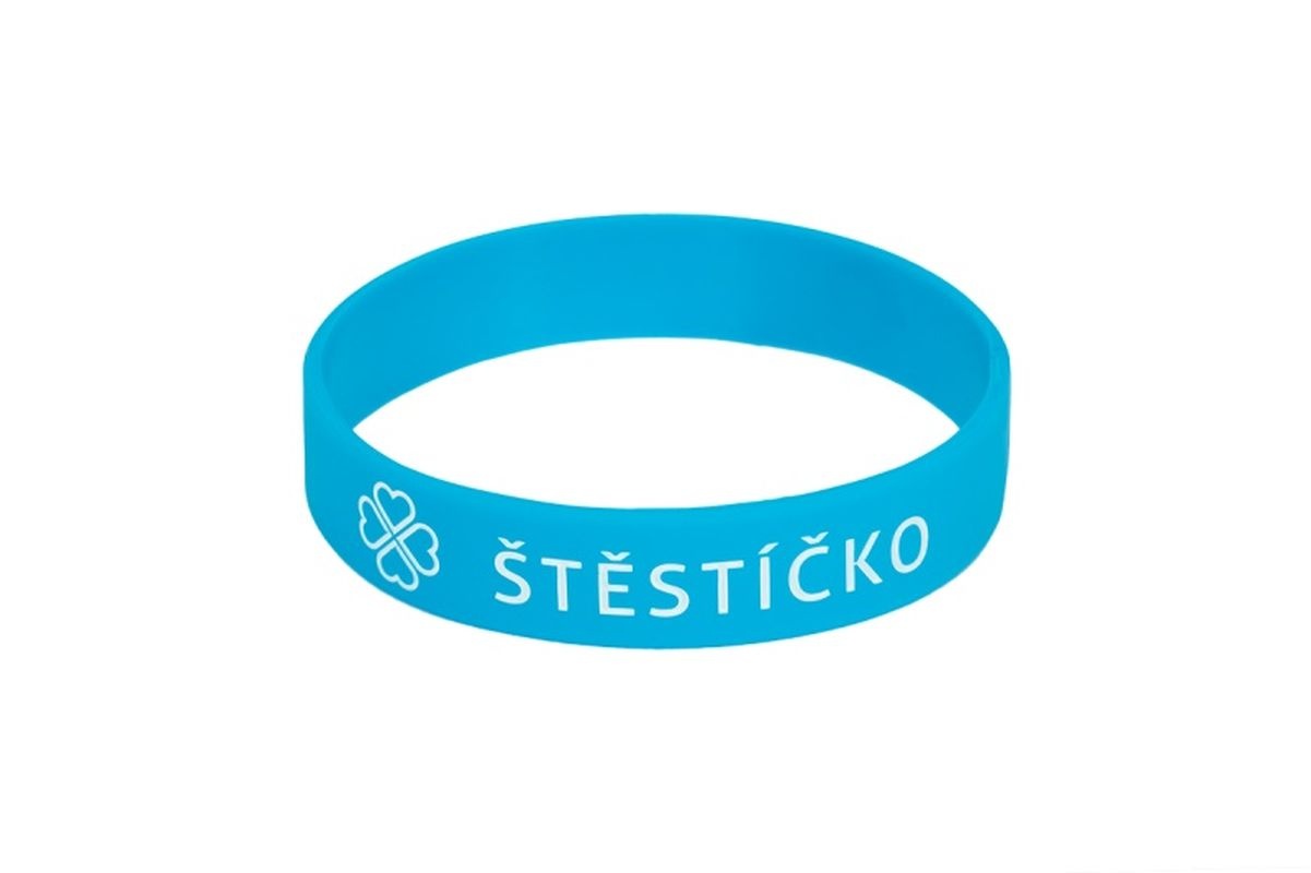 Náramek na zdravou láhev - ŠTĚSTÍČKO - MODRÝ