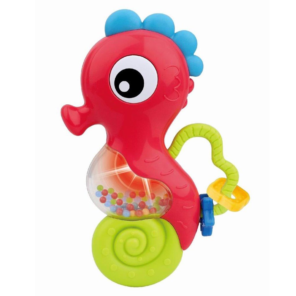 Chrastítko Baby Mix s melodií mořský koník červený