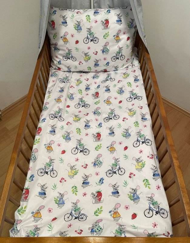 Povlečení do postýlky Veselé myšky