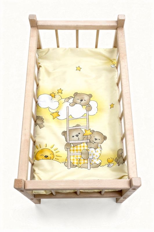 Matrace do postýlky pro panenky Medvídci na žebříku krémová, 50x28 cm