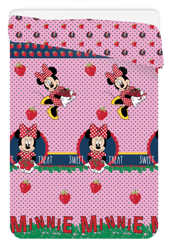 Přehoz přes postel  Minnie jahody 180/260 cm