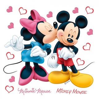 Samolepící nálepka na zeď Mickey a Minnie love