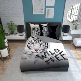 Francouzské povlečení Bílý Tygr Wild Free 220/200 cm