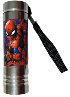 LED baterka Spiderman stříbrná