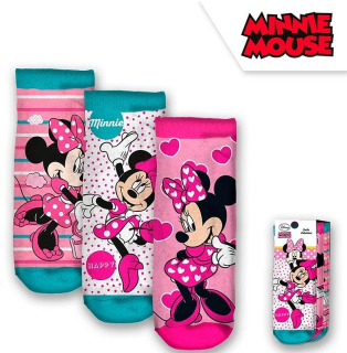 Kotníčkové ponožky Minnie 3 páry vel. 19-22