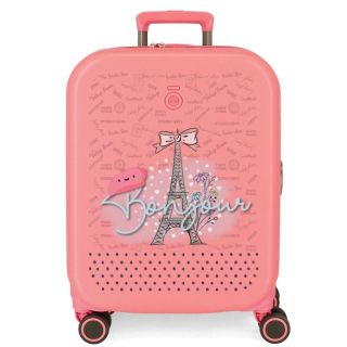 ABS Cestovní kufr Enso Bonjour coral 55 cm 