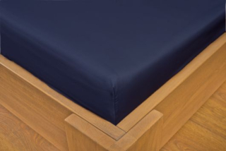 Luxusní Saténové prostěradlo tmavě modré 90/200/22 cm