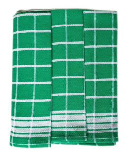 3 zelené kuchyňské utěrky z Egyptské bavlny zelené