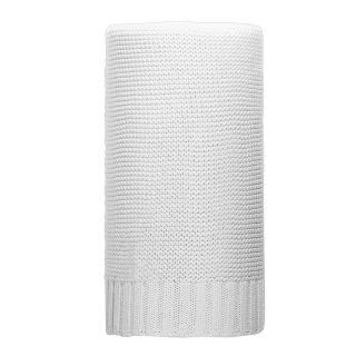 Luxusní Bambusová pletená deka bílá