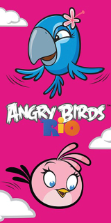 Plážová osuška Angry Birds Rio Stella a Perla 70/140 cm