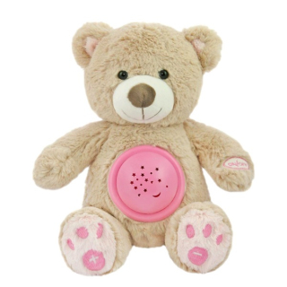 Baby Mix Plyšový usínáček medvídek s projektorem růžový
