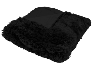 Luxusní deka s dlouhým vlasem ČERNÁ 150x200 cm