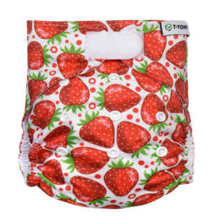 T-TOMI Kalhotková plena AIO - přebalovací set suchý zip Strawberries